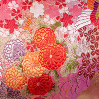 Chrysanthemum floral kimono pillow detail 