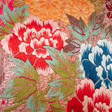 Detail of floral pillow antique wedding kimono cushion