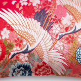 Japanese flying crane pillow detail
