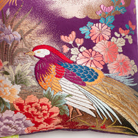 Japanese pheasant bird pillow detail