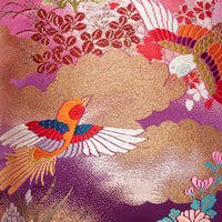 Flying birds and clouds japanese pillow