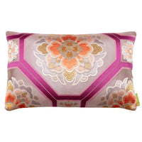 Mauve silk obi pillow in metallics by Hunted and Stuffed, London.