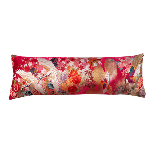 red long bolster pillow uchikake hunted and stuffed