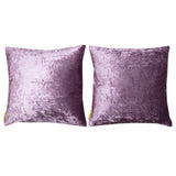 Set of two lilac purple velvet pillows.